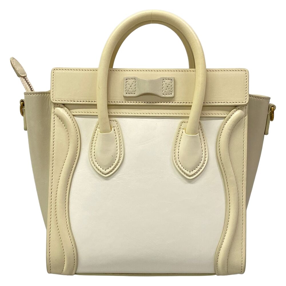 Celine Luggage Nano Shopper Handbag White Beige - Picture 3 of 15